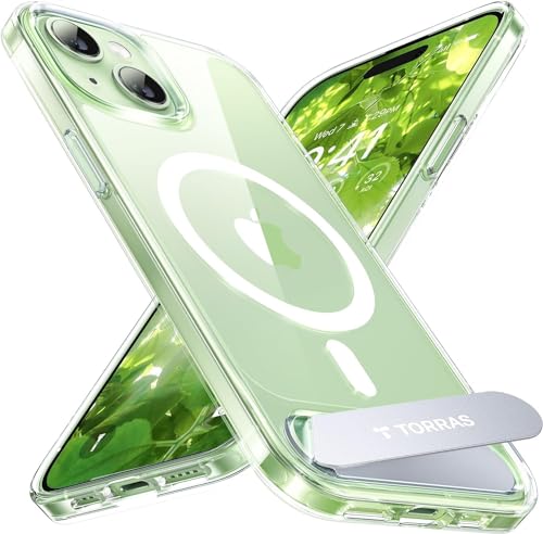 TORRAS Upgrade Magnetic&Stand Designed for iPhone 16 Case fit for MagSafe, 12FT Mil-Grade Shockproof Phone Case for iPhone 16 6.1 Inch 2024, Built-in Invisible Kickstand, Pstand Series, Crystal Clear