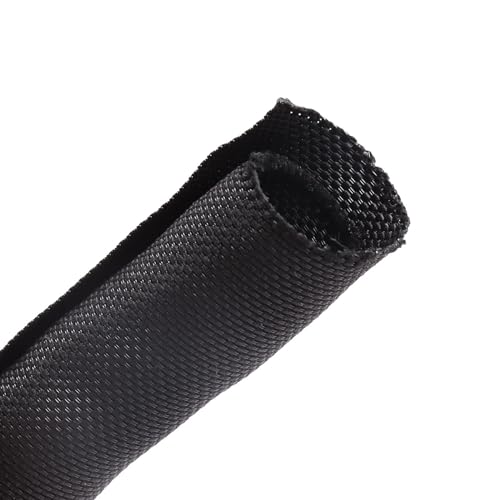 Sonoreboom MTCRLSLVTUB Braided-Wiring-Loom Black Mesh Woven Split-Sleeves For Automotive/Electrical/Multi-Cable Strings Cabling Management Protector Covering cover