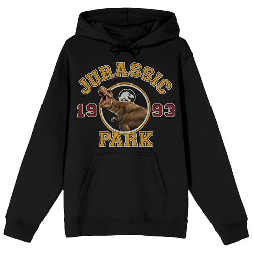 Bioworld Jurassic Park 1993 Roaring T-Rex Adult Black Long Sleeve Hooded Sweatshirt-5XL
