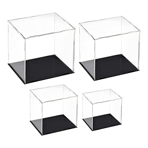 Blanks Direct Blanks Direct Acrylic Large Display Case / Stand / Box Perspex Dustproof Protective Showcase Base for Collectables Trophy Minifigures Brick Building Blocks (40.5 x 40.5cm) Cover