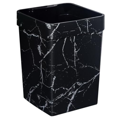Bote de basura rectangular de plástico color negro miniatura 1