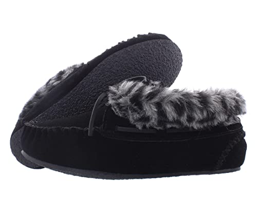 Minnetonka Womens Jacqueline Indoor/Outdoor Slipper (6, Black, numeric_6)