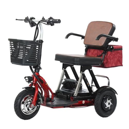 Elektro Dreirad Für Senioren Elektrisch Elektromobile Faltbar Elektrischer Rollstuhl Rollator Leichter Reisemobilitätsroller Mit Ladegerät Und Korb (1)