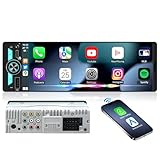 Wireless Single Din CarPlay Stereo: 6.5 Inch Wireless Android Auto Touchscreen Radio for Car - Bluetooth Incell Display 300W 4.2 CHN 2 Subwoofer Outputs USB Type-C Fast Charge SWC