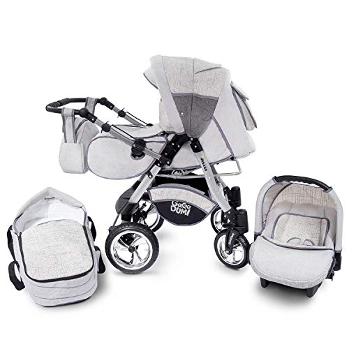 Saferide Buggie Urbano Vintage | 3-in-1-System | Kinderwagen, Kombikinderwagen, Babyschale, Autositz System | Zwei-Wege-Griff | Travel System | Moderner, Leichter Trolley mit Allem Zubehör Inklusive