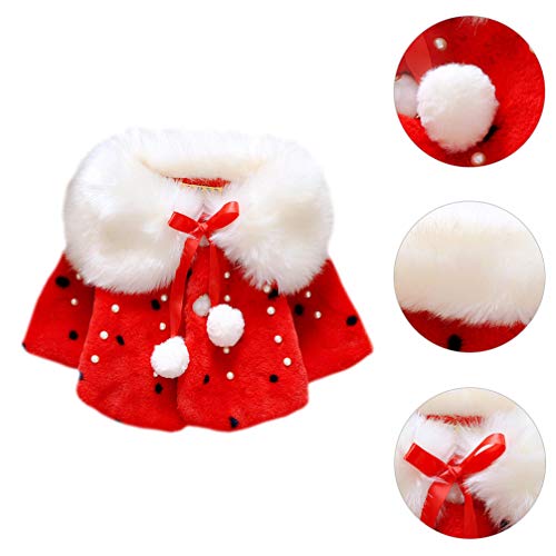 Amosfun Vermelho Moda Outono Inverno Peludo Colarinho Pára-Brisa de Algodão Casaco de Capa de Bebê M