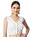 Nigel Designer Women's Mono Banglori Solid Sleeveless Regular Blouse (Pragya 1 White 38)