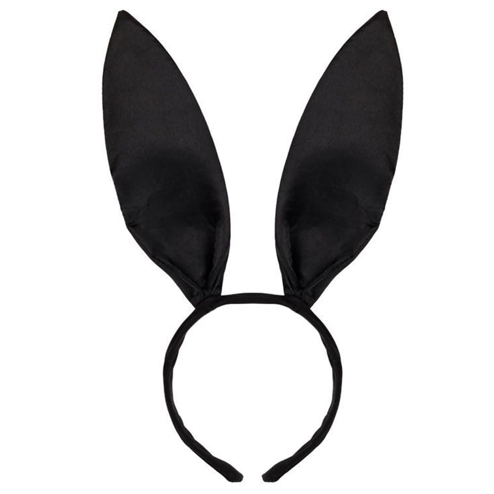 The Fancy Dress® Bunny Ears Headband Rabbit Ear Headwear Bunny Hair Hoop for Easter Halloween Masquerade Cosplay Hair Accessories (Black Bunny Headband)
