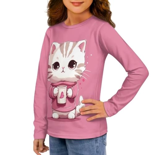 Image of Long Sleeve Shirts for Girls Winter Tops 3-16t Cartoon T Shirts for Fall Clothes