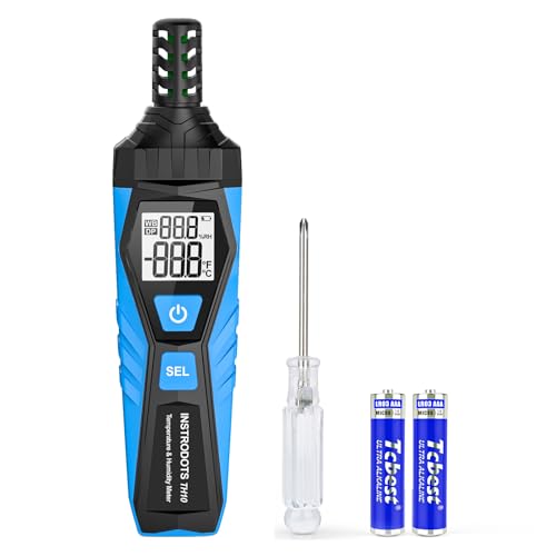 Image of Temperature Humidity Meter - Handheld Thermometer Hygrometer with Ambient, Dew Point, Wet Bulb, High Precision Wet Bulb Thermometer, Dual Display Temperature & Humidity with LCD Backlight