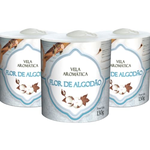 Vela Aromática Flor De Algodão P/ Ambientes De 130g 72 Horas