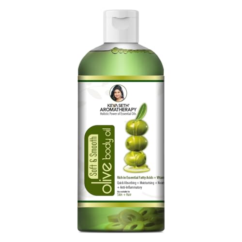 Image of KEYA SETH AROMATHERAPY Soft and Smooth Fairness Body Oil Nourishing Skin Treatment with Pure Olive, Sandalwood, Almond and Saffron 400ml