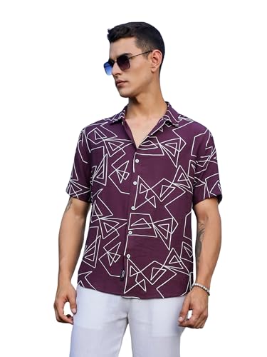 Image of Thomas Scott Mens | Half Sleeve | Embroidered Printed | Regular Fit | 100% Cotton | Casual Shirts
