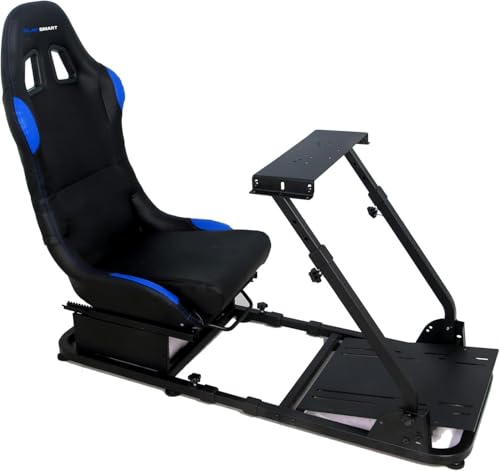 EGOTECH Smart Racing Seat Simulatore di guida con seduta incorporata, Pieghevole Postazione Simulatore Guida Supporto da Corsa Racing Regolabile Cabina di Guida