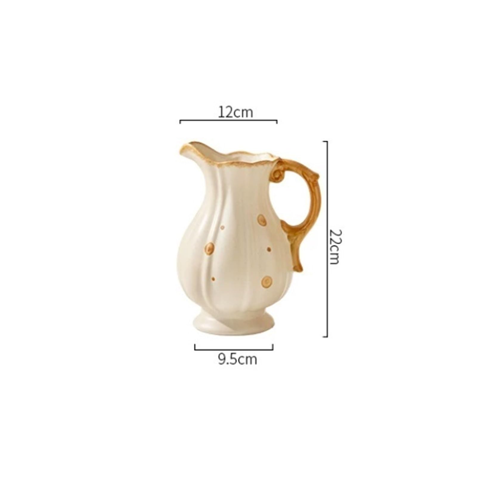 Dekorative Vintage Gepunktete Krug-Keramikvase 22 cm