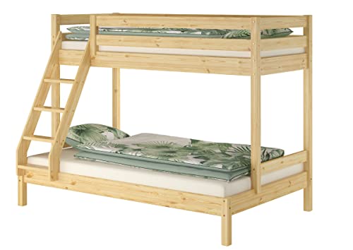 Erst-Holz®Doppel-Etagenbett 120x200 und 80x200 Erwachsenen-Stockbett...