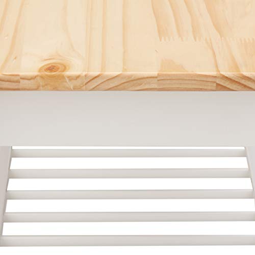 Amazon Basics Kitchen Island Cart With Storage, Solid Wood Top And Wheels, 35.4 X 18 X 36.5 Inches, Natural / White #TOP4