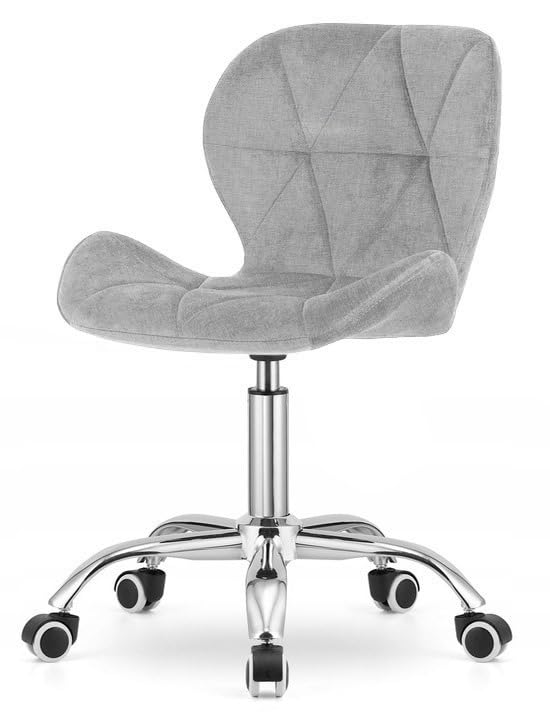 Image of Amazon Brand - Umi Height-Adjustable Fabric Office Study Computer Desk Chair for Salon, Spa, Bar in Light Grey Color