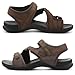 UBFEN Womens Hiking Comfortable Sport Walking Sandals Outdoor Athletic Water Sandals with Three Adjustable Straps Brown Size US 8