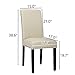 Dining Chairs Fabric Upholstered Padded Parsons Dining Room Chairs, Kitchen Living Room Chairs with Nailhead Trim Set of 4 (Beige)