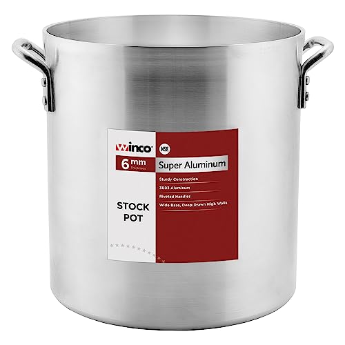 Winco USA - Super Aluminum Stock Pot, Extra Heavy Weight, 24 Quart, Aluminum