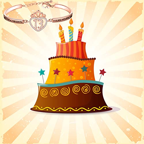 FEELMEM Sweet 13th Birthday Gifts 13 Years Old Birthday Crown Bracelet 13 Year Old Teen Gift for Girls 13 Years Old Gift4
