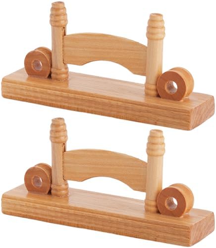 Beebeecraft 4Pcs Hand Fan Display Stand Wood 2.7x5.7 Inch Chinese Folding Fan Base Holder Vintage Rack for Table Organize Decorative Home image 5