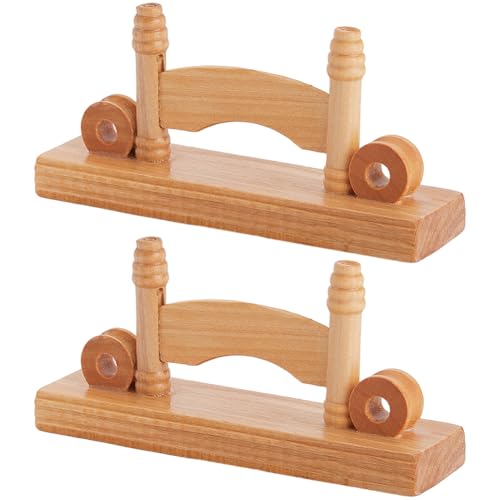 Beebeecraft 4 Stück Handfächer Ausstellungsständer Aus Holz 2.7x5.7(1) cm Chinesischer Klappfächer Basishalter Vintage Rack Für Die Tischorganisation Dekoratives Zuhause