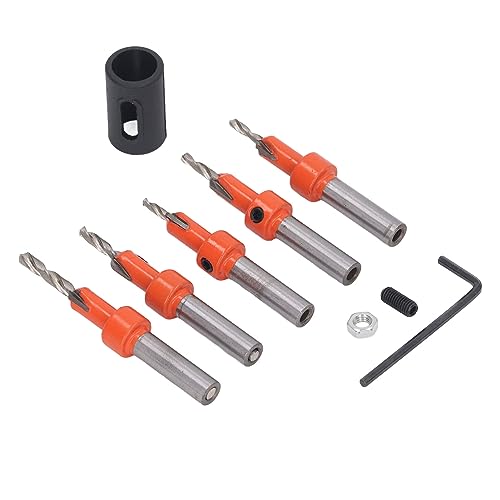 Brocas de taladro de madera de Xolsurg colocada broca de vástago redondo con llave hexagonal y limitador para carpintería