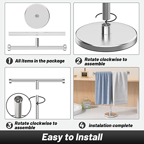 Vehhe Hand Towel Holder Stand - Stainless Steel Hand Towel Stand With Suction Cups, Countertop Free Standing Hand Towel Holder For Bathroom, Kitchen Or Vanity #TOP5