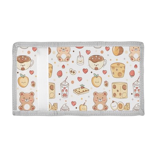 ALAZA Kids Wallets for Boys Girls Toddler Trifold Wallet Children Small Bear Milk with Zipper Coin Pocket2