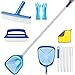 Pool Kescher,Poolkescher Feinmaschig mit Teleskopstange 172cm,Pool Sieb Kescher Fein,Teichkescher Feinmaschig Algen,Poolnetz Feinmaschig,Pool Reinigungsset mit Poolbürste,Poolreiniger Bürste (B)