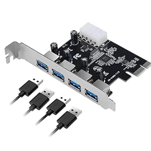 Image of BigPlayer 4-Port USB 3.0 PCI Express Card - SuperSpeed 5Gbps USB Expansion Adapter for Desktop PC - PCIe Interface Compatible with Windows 11 /10 /8 /7