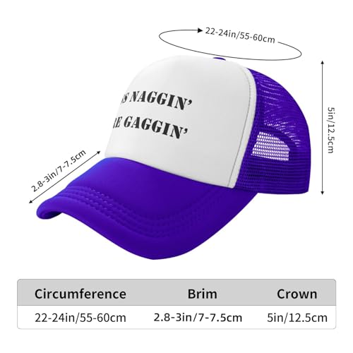 Image of Less Naggin More Gaggin Trucker Hat Funny Baseball Caps Adjustable Fishing Hats for Men Women Black