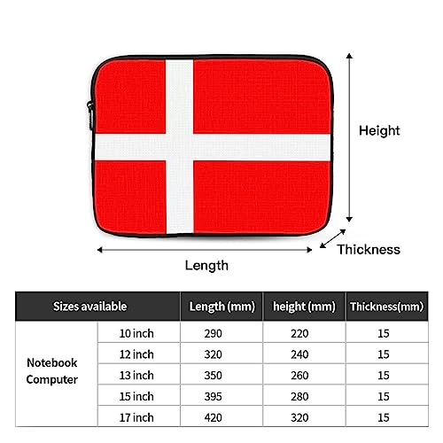Denmark Danish Flag Laptop Sleeve Case 13 Inch Suitable for Notebook Computer Tablet Traveling Carrying Simple Case4