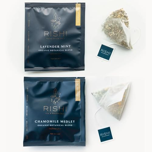 Rishi Tea Lavender Mint & Chamomile Medley Tea - Organic Sachet Tea Bags, Caffeine Free Botanical Tea Bundle - 50 Count (Pack of 2) image 4