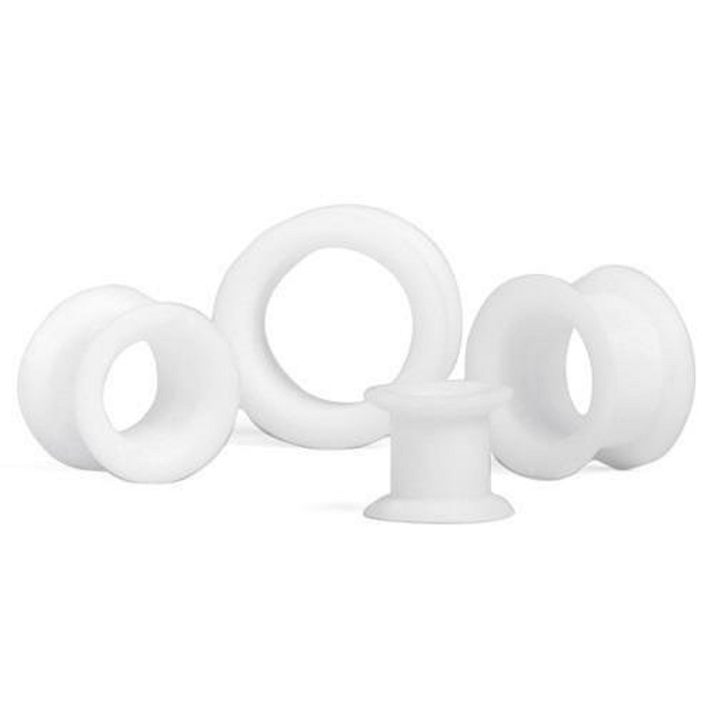 Bb2bb Women's White Silicone Rubber Ear Tunnel Stretch Plug Sizes 5Mm-25Mm Sold Individually (6Mm) (8Mm)