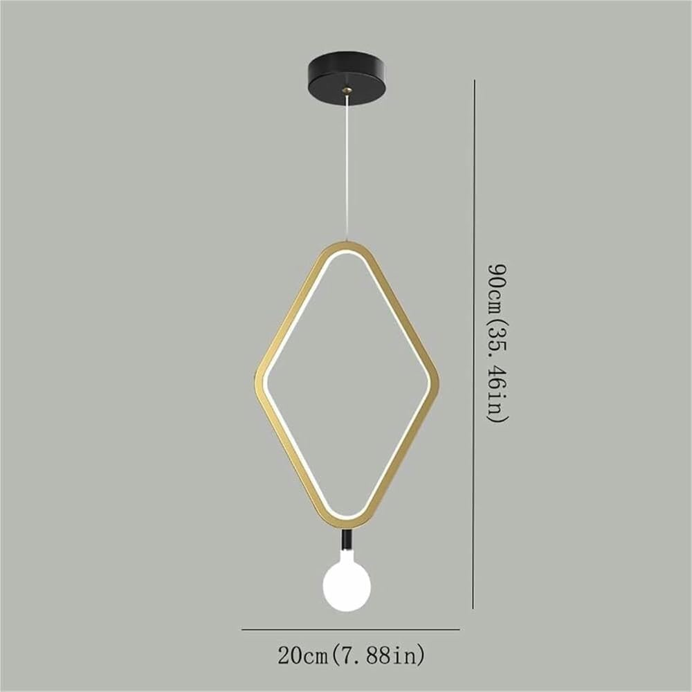 Nowoczesna minimalistyczna metalowa lampa wisząca z lampami sufitowymi, lampa wisząca LED do domu, salonu i (20 cm)