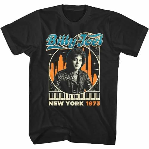 Photo de AODBEJP Billy-Joel-York-City-1973-Unisex-Black-T-Shirt-For-Men-Women-All