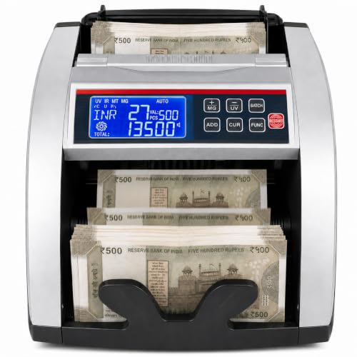 Image of SToK MC03 Business Grade, Heavy-Duty Note Counting Machine with Value Count, Fake Note Detection UV /MG /MT /IR Sensors with External Display (1 Year Warranty)
