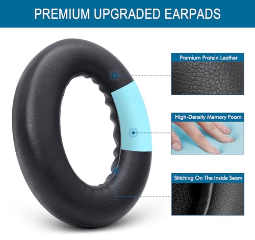 Ear Pads para Bose QC Ultra/New QuietComfort Ultra (2da Gen) - Negro | Almohadillas con Cuero Proteínico Suave, Espuma de Memoria, Grosor miniatura 3