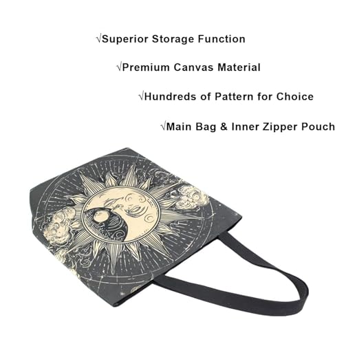 Extra Large Shoulder Tote Bag for Beach Travel Weekender Gym Face Of Sun Moon Starlist Sky Reusable Grocery Canvas Shopping Bag4