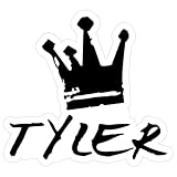 Tyler Name 4 Inch Sticker Art Personalized Label Decor Kids Notebook Helmet - Waterproof Vinyl Decal for Laptop Water Bottle Car Tumbler - Durable Aesthetic Long-Lasting Stickers for Adults ID44990