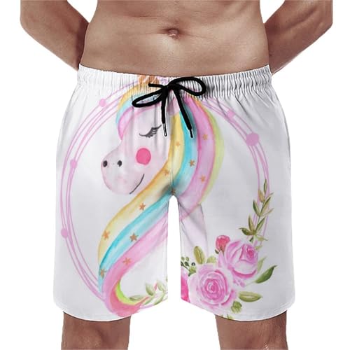 Short de bain homme licorne séchage rapide pour la plage