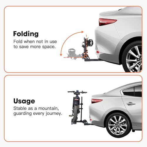 Image of CRAVOT CyberRack E1 Electric Bike Rack, 100 lbs Capacity Foldable E Bike Racks for Tow Hitch Heavy Electric Bike Carrier for 1 E-Bike, Up to 5-inch Fat Tire 2'' Receiver w /Lock