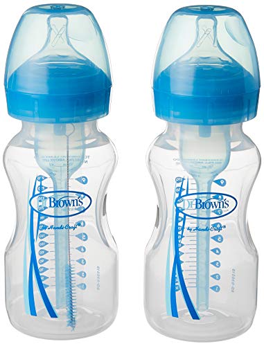 Dr Browns Dr BrownsnPP Opciones de cuello ancho + botella, azul, pieza de 1