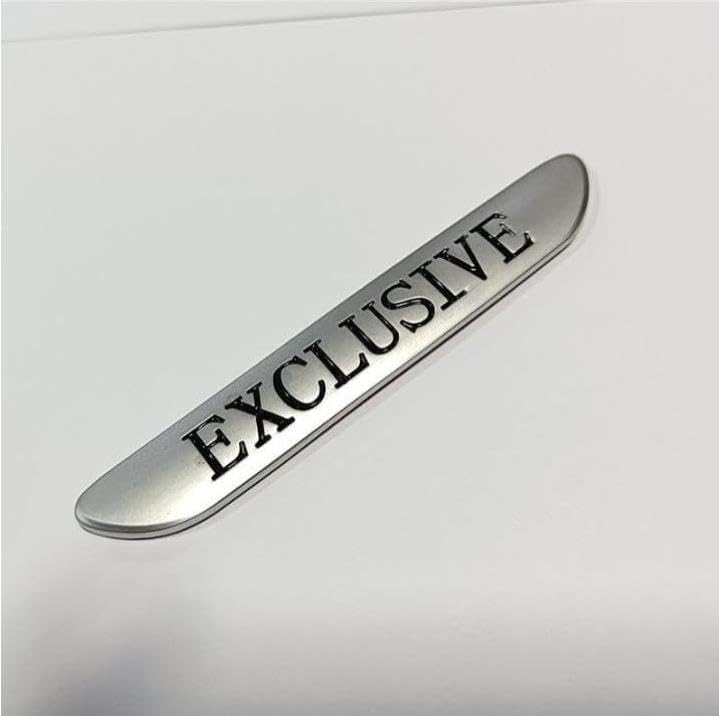 3D Auto Aufkleber Metall Exclusive Emblem Chrom Sticker Silber Matt