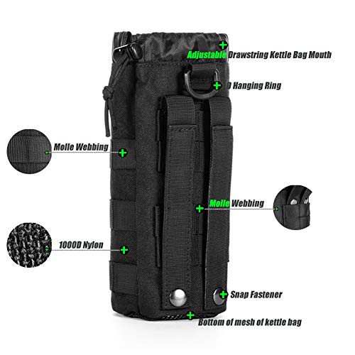 Upgraded Tactical Drawstring Molle Water Bottle Holder Tactical Pouches (New-2P Water Pouch) #TOP3