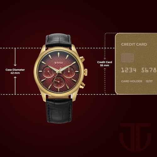 Titan Regalia Opulent Quartz Red Dial Men's Watch - NT1805YL01 - Image 5