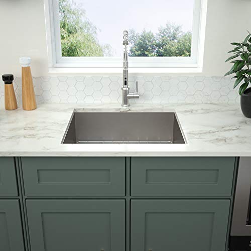 25 Bar Sink Undermount - Logmey Bar Prep Sink 18 Gauge Undermount Single Bowl Stainless Steel Kitchen Sink, 25X22 inch